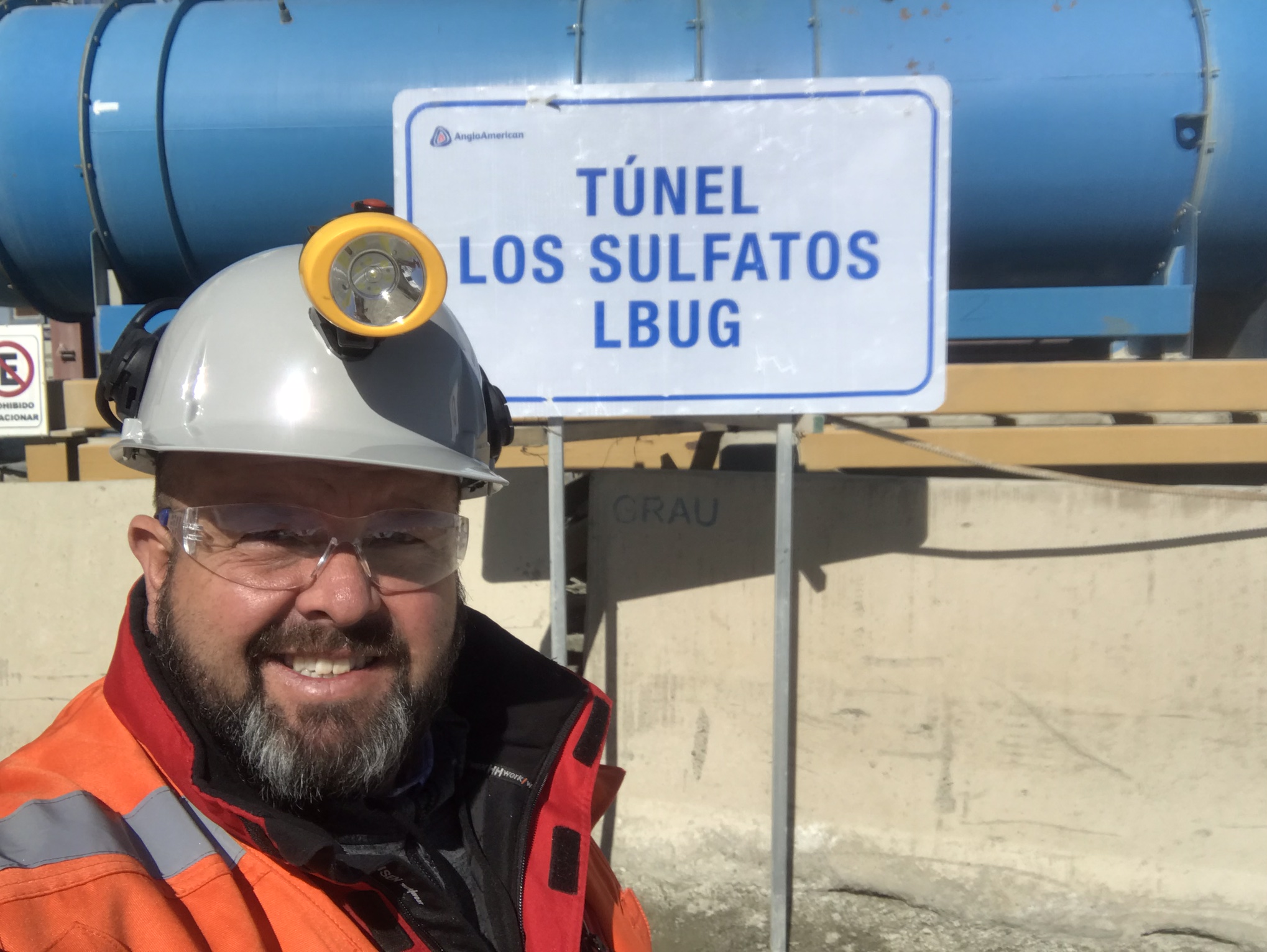 Daniel Burger at Los Bronces Underground, Anglo American Chile