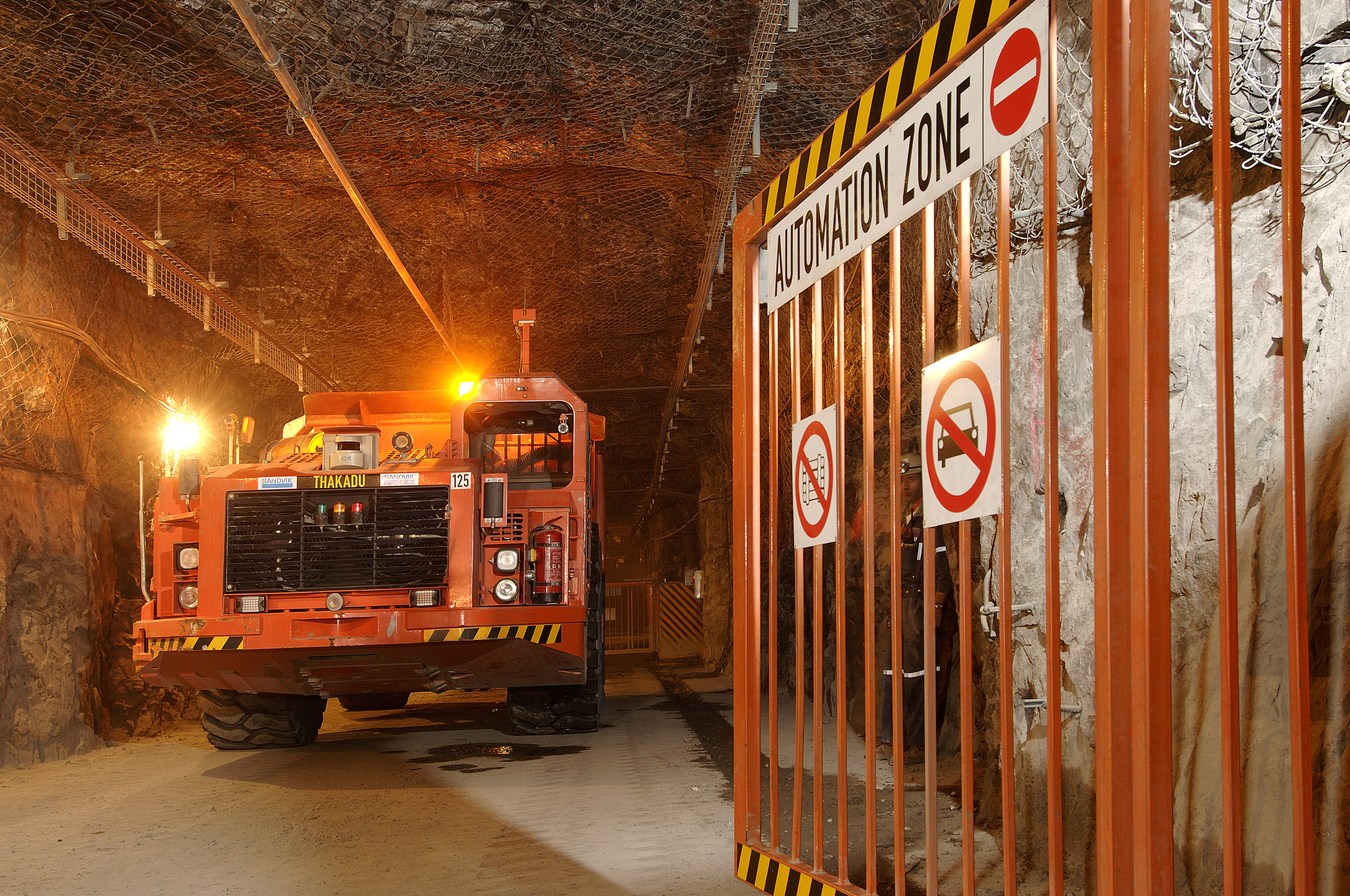 Sandvik mining truck at Finsch Mine