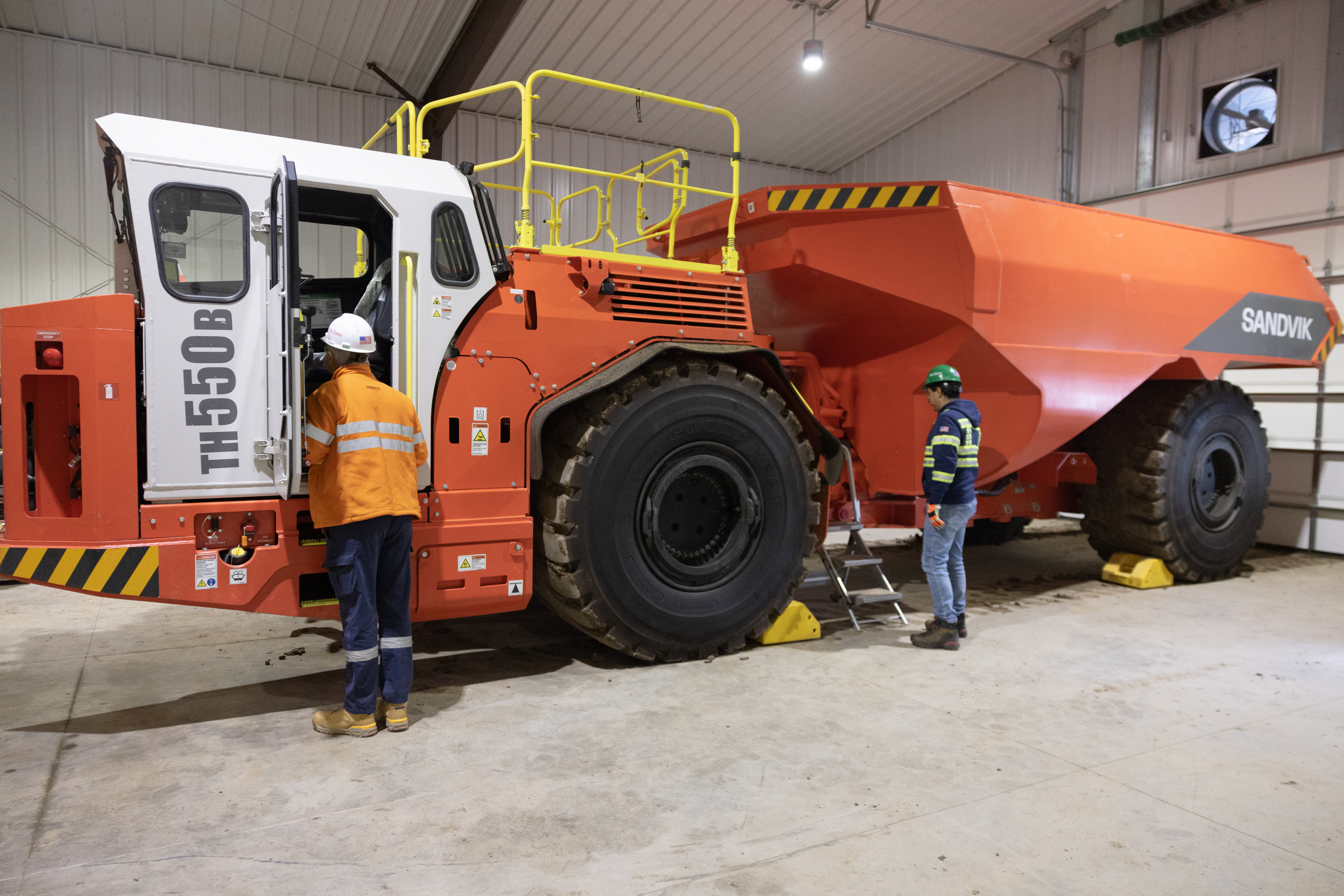 Sandvik TH550B underground truck at Kennecott